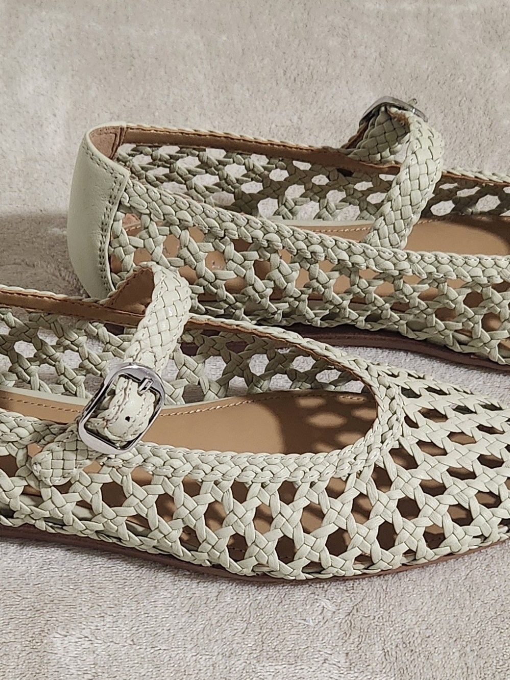 Woven Marc Fisher Flats in Cream